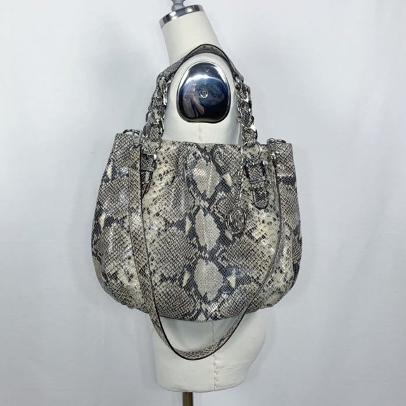 Michael Kors Colette Python Embossed Leather Bag - Picture 2 of 14